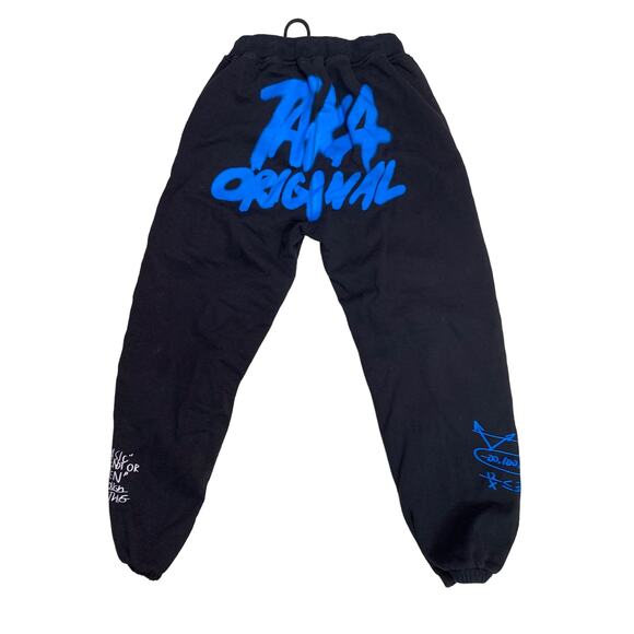 Taka Original Womens Sz Small Jogger Sweatpants Black Y2K Graphic Art Drawstring - Picture 6 of 9